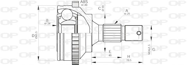 OPEN PARTS Nivelsarja, vetoakseli CVJ5499.10